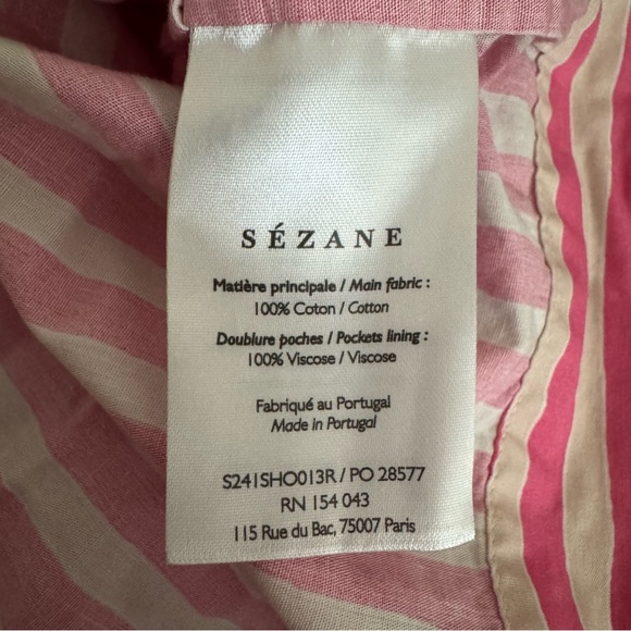 Sézane Chic Pink and Tan Striped Shorts with pockets, 36 - Picture 9 of 10